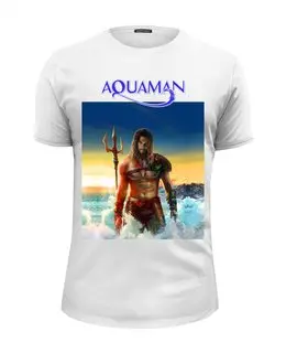 Заказать мужскую футболку в Москве. Футболка базовая Aquaman     от T-shirt print  - готовые дизайны и нанесение принтов.