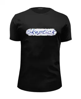 Заказать мужскую футболку в Москве. Футболка базовая Skeptick от Hakunin - готовые дизайны и нанесение принтов.
