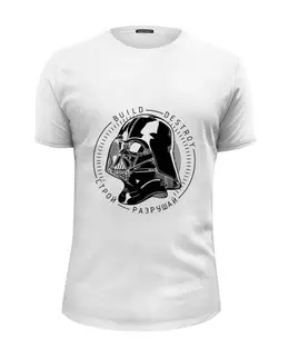 Заказать мужскую футболку в Москве. Футболка базовая Дарт Вейдер / Darth Vader от privetpokainfo@mail.ru - готовые дизайны и нанесение принтов.