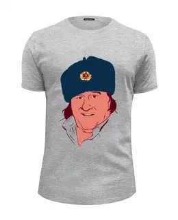 Заказать мужскую футболку в Москве. Футболка базовая Gérard Depardieu от Max K - готовые дизайны и нанесение принтов.