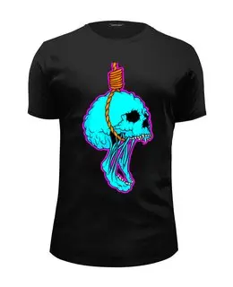Заказать мужскую футболку в Москве. Футболка базовая Noose Skull от Leichenwagen - готовые дизайны и нанесение принтов.