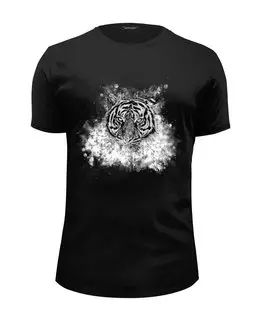 Заказать мужскую футболку в Москве. Футболка базовая Белый тигр от ISliM - готовые дизайны и нанесение принтов.