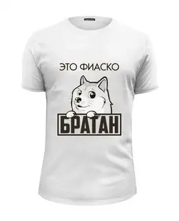 Заказать мужскую футболку в Москве. Футболка базовая Это фиаско, братан от Азамат Габдрахимов - готовые дизайны и нанесение принтов.