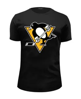 Заказать мужскую футболку в Москве. Футболка базовая Pittsburgh Penguins от Nos  - готовые дизайны и нанесение принтов.