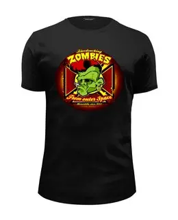 Заказать мужскую футболку в Москве. Футболка базовая Bloodsucking zombies from outer space от Leichenwagen - готовые дизайны и нанесение принтов.