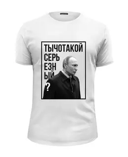 Заказать мужскую футболку в Москве. Футболка базовая Ты чо такой серьезный от prodesign - готовые дизайны и нанесение принтов.