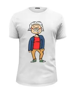 Заказать мужскую футболку в Москве. Футболка базовая Энштейн от oseev - готовые дизайны и нанесение принтов.