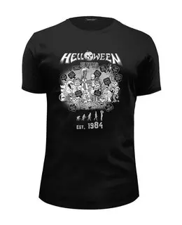 Заказать мужскую футболку в Москве. Футболка базовая Helloween ( rock band ) от Leichenwagen - готовые дизайны и нанесение принтов.