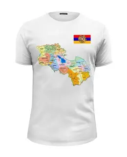 Заказать мужскую футболку в Москве. Футболка базовая Карта Армении от ar_lev - готовые дизайны и нанесение принтов.