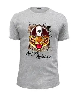 Заказать мужскую футболку в Москве. Футболка базовая Тигр  (1) от T-shirt print  - готовые дизайны и нанесение принтов.