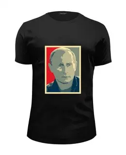 Заказать мужскую футболку в Москве. Футболка базовая Путин от Aleksej - готовые дизайны и нанесение принтов.