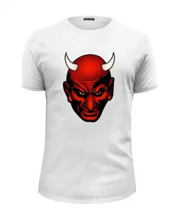Заказать мужскую футболку в Москве. Футболка базовая Дьявол от ПРИНТЫ ПЕЧАТЬ  - готовые дизайны и нанесение принтов.