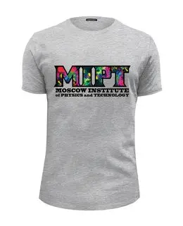 Заказать мужскую футболку в Москве. Футболка базовая MIPT "Classic" серая от Илья Какурин - готовые дизайны и нанесение принтов.
