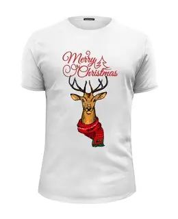 Заказать мужскую футболку в Москве. Футболка базовая Merry Christmas от T-shirt print  - готовые дизайны и нанесение принтов.