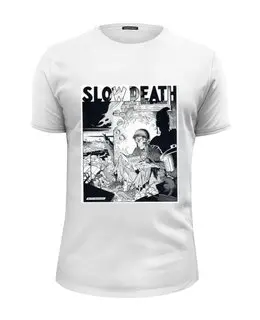 Заказать мужскую футболку в Москве. Футболка базовая SLOW DEATH T-shirt от BigBrother - готовые дизайны и нанесение принтов.