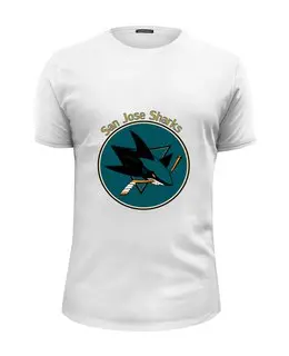 Заказать мужскую футболку в Москве. Футболка базовая San Jose Sharks от kspsshop - готовые дизайны и нанесение принтов.