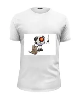Заказать мужскую футболку в Москве. Футболка базовая Веселый робот от Aleksandra Alice - готовые дизайны и нанесение принтов.