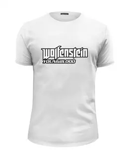 Заказать мужскую футболку в Москве. Футболка базовая Wolfenstein от THE_NISE  - готовые дизайны и нанесение принтов.