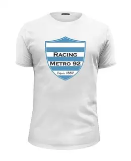Заказать мужскую футболку в Москве. Футболка базовая Racing Métro 92 Rugby от rugby - готовые дизайны и нанесение принтов.