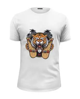 Заказать мужскую футболку в Москве. Футболка базовая Тигр крутой от Franka  - готовые дизайны и нанесение принтов.