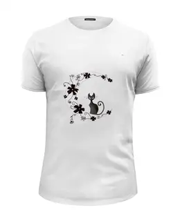 Заказать мужскую футболку в Москве. Футболка базовая Чёрная кошка от Виктор Гришин - готовые дизайны и нанесение принтов.