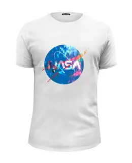 Заказать мужскую футболку в Москве. Футболка базовая  Знак NASA от THE_NISE  - готовые дизайны и нанесение принтов.