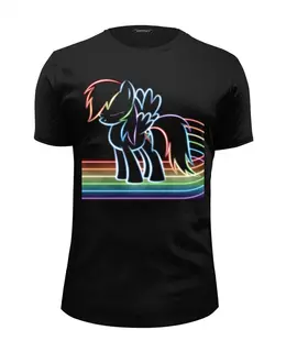 Заказать мужскую футболку в Москве. Футболка базовая My Little Pony: Rainbow Dash от cigaretko - готовые дизайны и нанесение принтов.