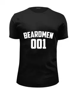 Заказать мужскую футболку в Москве. Футболка базовая BEARDMEN 001 от Borodachi - готовые дизайны и нанесение принтов.