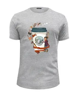 Заказать мужскую футболку в Москве. Футболка базовая Осенний кофе от 4erta - готовые дизайны и нанесение принтов.