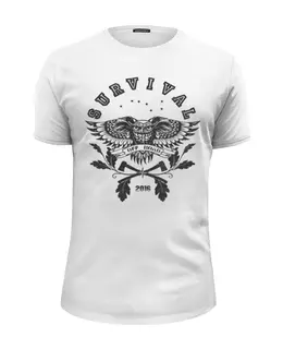 Заказать мужскую футболку в Москве. Футболка базовая OWL. SURVIVAL от Алексс Неро - готовые дизайны и нанесение принтов.