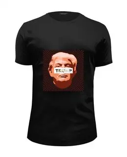 Заказать мужскую футболку в Москве. Футболка базовая Президент Дональд Трамп от vasudatta - готовые дизайны и нанесение принтов.