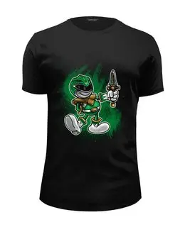 Заказать мужскую футболку в Москве. Футболка базовая Зелёный Рейнджер от printik - готовые дизайны и нанесение принтов.
