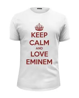 Заказать мужскую футболку в Москве. Футболка базовая Eminem от mrmaximus - готовые дизайны и нанесение принтов.