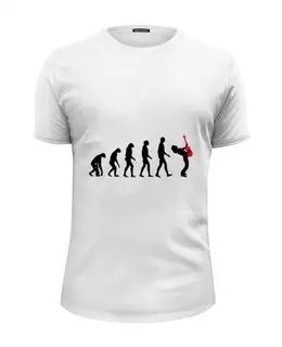 Заказать мужскую футболку в Москве. Футболка базовая Эволюция от Zamula - готовые дизайны и нанесение принтов.