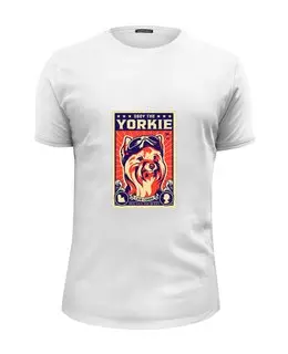 Заказать мужскую футболку в Москве. Футболка базовая Собака: YORKIE от Виктор Гришин - готовые дизайны и нанесение принтов.