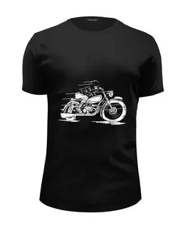 Заказать мужскую футболку в Москве. Футболка базовая Мотоцикл от fanart - готовые дизайны и нанесение принтов.