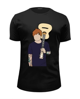 Заказать мужскую футболку в Москве. Футболка базовая Ed Sheeran от cherdantcev - готовые дизайны и нанесение принтов.