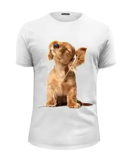 Заказать мужскую футболку в Москве. Футболка базовая Собака от Violet - готовые дизайны и нанесение принтов.