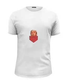 Заказать мужскую футболку в Москве. Футболка базовая Карманный Трамп  от CoolDesign - готовые дизайны и нанесение принтов.