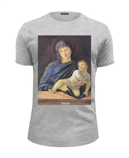 Заказать мужскую футболку в Москве. Футболка базовая Giovanni Bellini - Madonna with the Child от KinoArt - готовые дизайны и нанесение принтов.