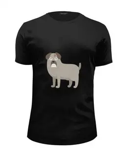 Заказать мужскую футболку в Москве. Футболка базовая Злой пёс от svetlanas - готовые дизайны и нанесение принтов.