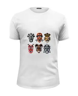 Заказать мужскую футболку в Москве. Футболка базовая Африканские Маски от Виктор Гришин - готовые дизайны и нанесение принтов.