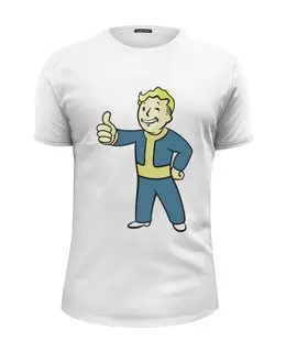 Заказать мужскую футболку в Москве. Футболка базовая Vault Boy от YellowCloverShop - готовые дизайны и нанесение принтов.