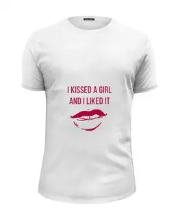 Заказать мужскую футболку в Москве. Футболка базовая I KISSED A GIRL AND I LIKED IT от td-1991@yandex.ru - готовые дизайны и нанесение принтов.