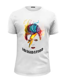 Заказать мужскую футболку в Москве. Футболка базовая Imagination. David Bowie от Александр - готовые дизайны и нанесение принтов.