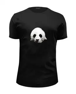 Заказать мужскую футболку в Москве. Футболка базовая Панда в тени от denis01001 - готовые дизайны и нанесение принтов.