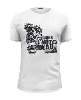 Заказать мужскую футболку в Москве. Футболка базовая Punks Not Dead от Leichenwagen - готовые дизайны и нанесение принтов.