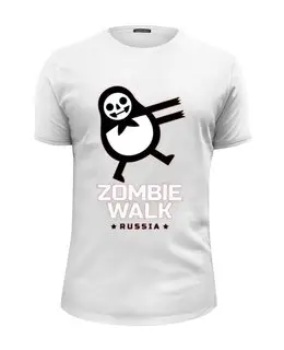 Заказать мужскую футболку в Москве. Футболка базовая zombie walk - Russia от iZOMBIE - готовые дизайны и нанесение принтов.