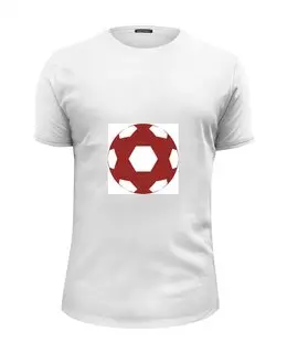 Заказать мужскую футболку в Москве. Футболка базовая красный мяч от nikol - готовые дизайны и нанесение принтов.