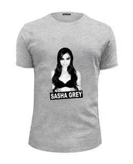 Заказать мужскую футболку в Москве. Футболка базовая Sasha Grey от cherdantcev - готовые дизайны и нанесение принтов.